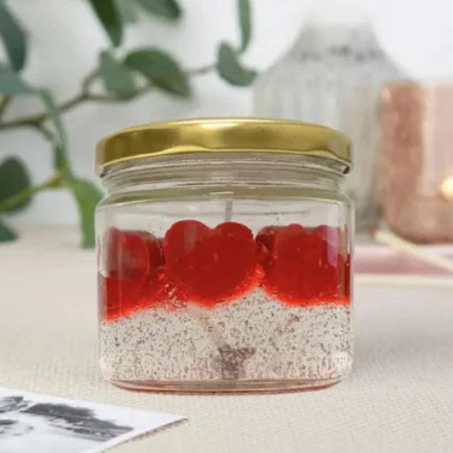 Hearts Valentine Jar Candle (Roseberry Scented) Candle