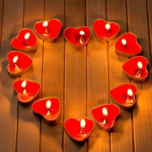 Lavish Heart-Shaped Rose Scented Tea Light Candles (pack of 10)