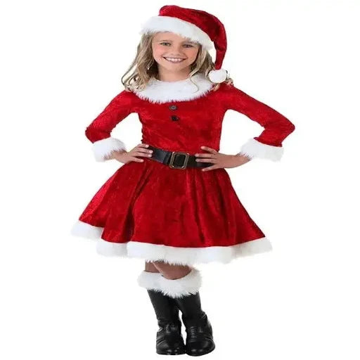 Fancy Dress Santa dress for kids girl | Santa dress for girls | Santa Girl Set of 3