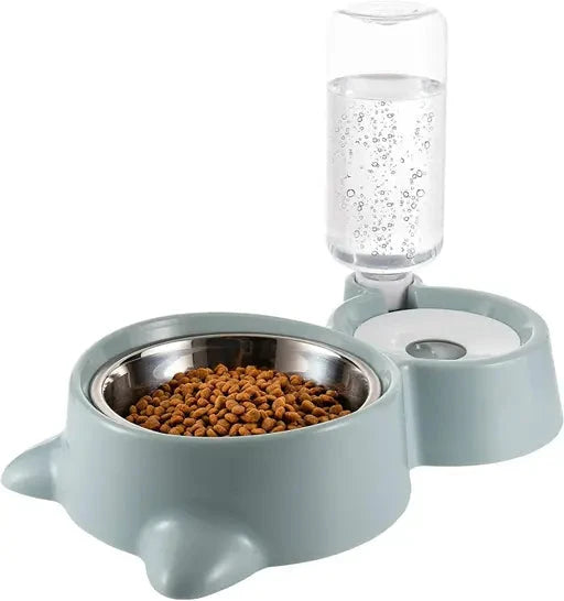 Double Dog Cat Bowls, Water and Food Bowl Set